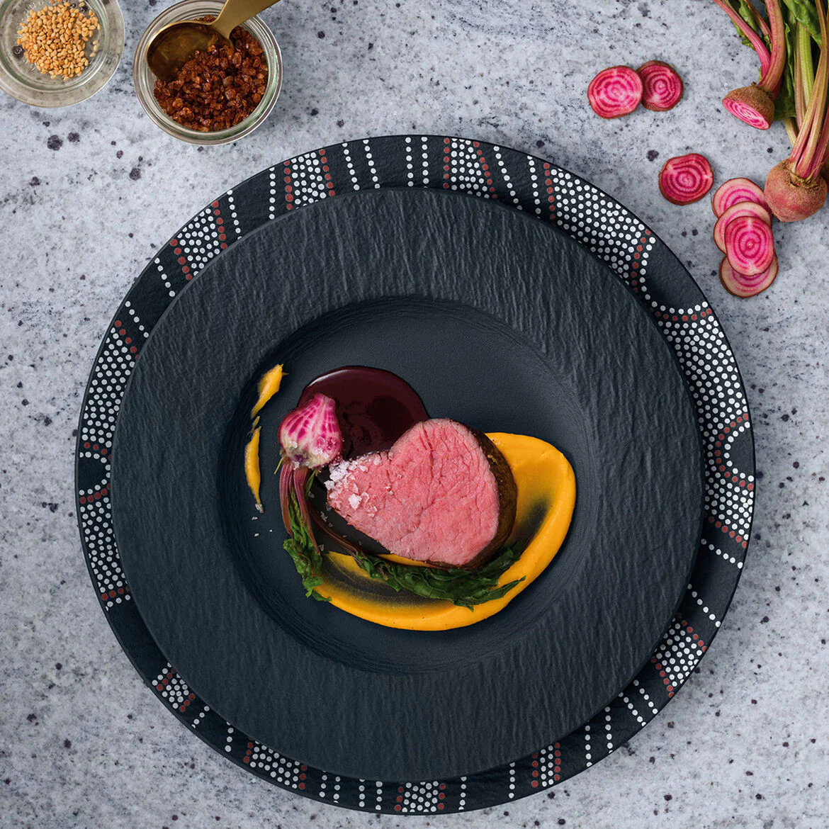 VILLEROY & BOCH Manufacture Rock Piatto Piano Nero 27cm Porcellana - Image 4